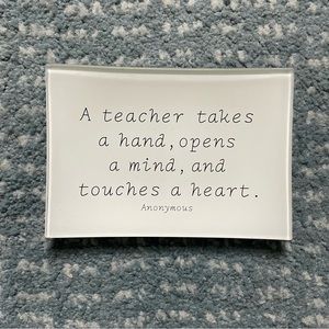 Inspirational White Glass Tray